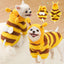 Cute Bee Cosplay Winter Clothes for Small Dogs Thick Flannel French Bulldog Cat Overalls Christmas New Year Pet Puppy Outfits