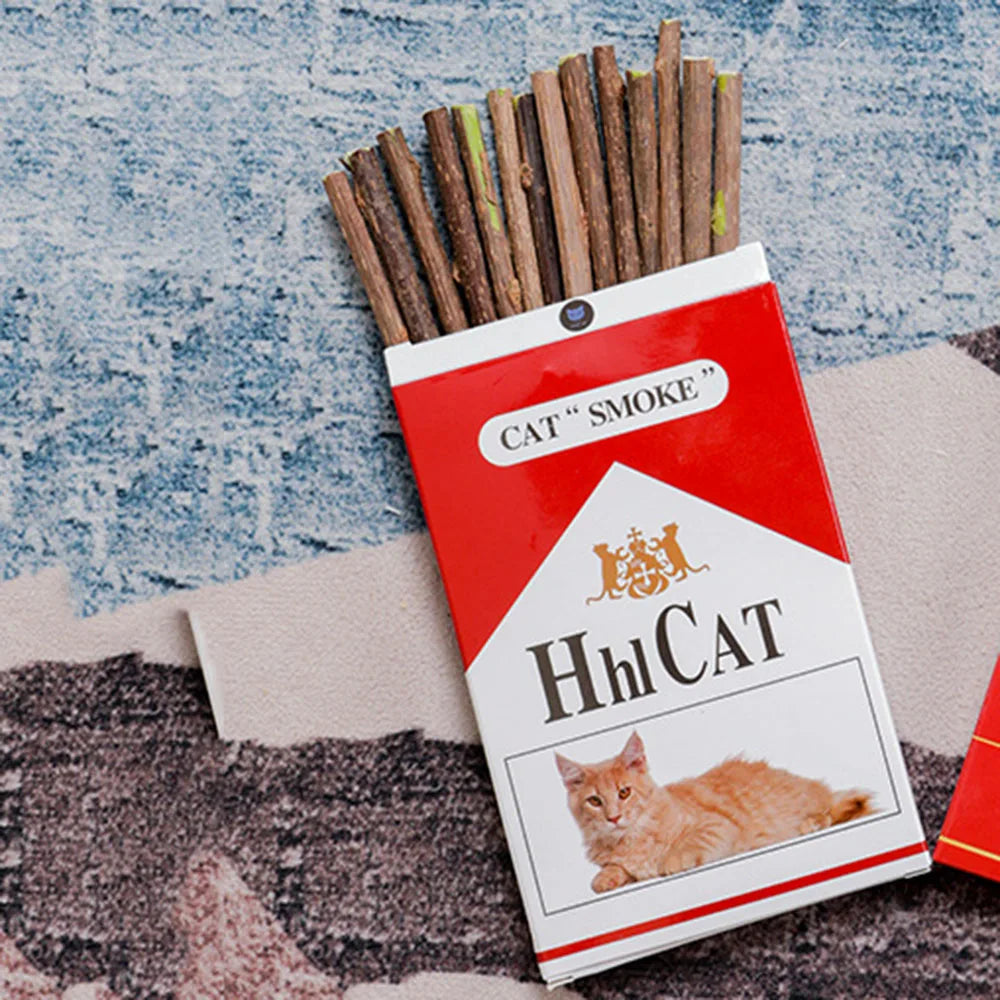 Cat Toys Catnip Chew Toys Funny Cigarette Design Cat Molar Toothpaste Stick Natural Actinidia Silvervine Pet Cat Cleaning Teeth