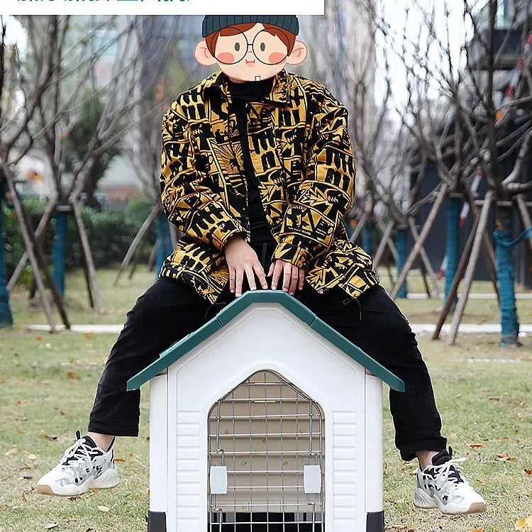 New Dog House Outdoor Waterproof Kennel All Seasons Indoor Dog House Outdoor Rainproof Sunscreen Medium and Large Dogs.