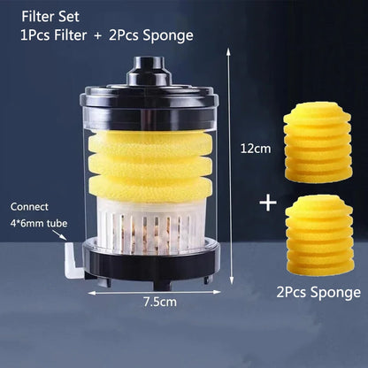 Aquarium Fish Poop Stool Toilet Manure Suction Filter Collector Fish Tank Biochemical Sponges With Media Balls Oxygen Increasing