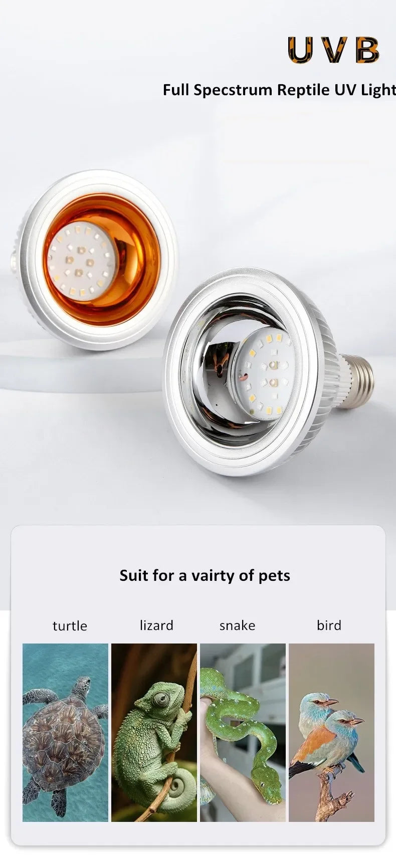 Reptile 10.0/20.0S UV Lamp Bulb UVA UVB Basking Spot Heat Lamp for Lizard Tortoise Bearded Dragon Terrarium Light 파충류 사육장