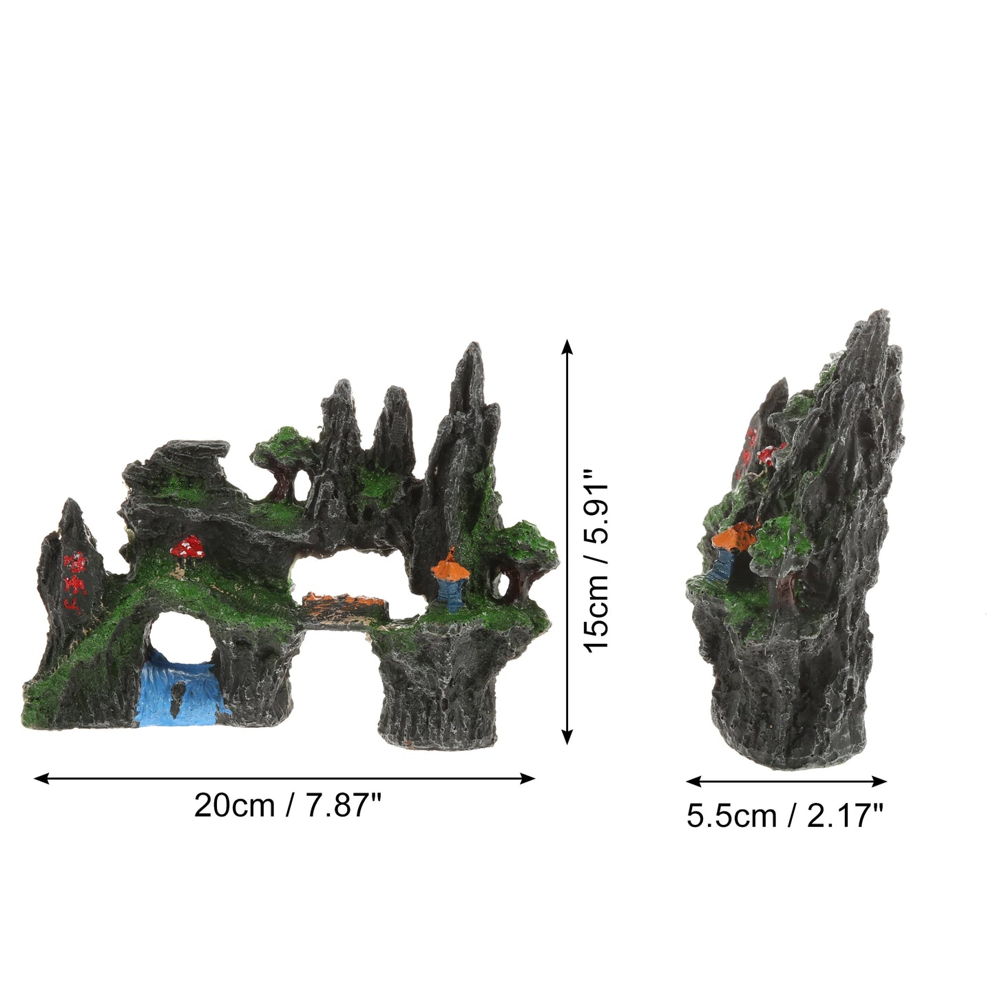 UXCELL Artificial Resin Rockery Fish Tank Landscape Aquarium Decor Mountain Hiding Cave Pet Supplies Ornament Accessories