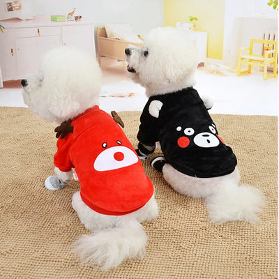 XS-XL Cute Winter Small Dog Cat Warm Vest Fleece Cartoon Printed Puppy Pet Cat Dog Clothes for Small Medium Dog Hoodie Chihuahua