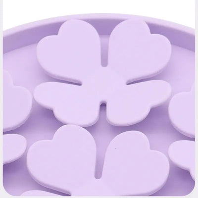 Lick Mat For Dogs Suction Dog Butter Lick Pad Raised Flower Design Dog Puzzle Bowl For Boredom Relief Floor Or Wall Treats
