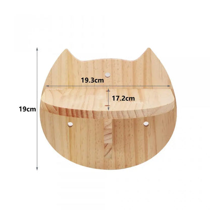 Cat Wall Mounted Wooden Shelves Platform and Hammock for Cats Sleeping and Scratching Post for Cats Grinding Claws Pet Furniture