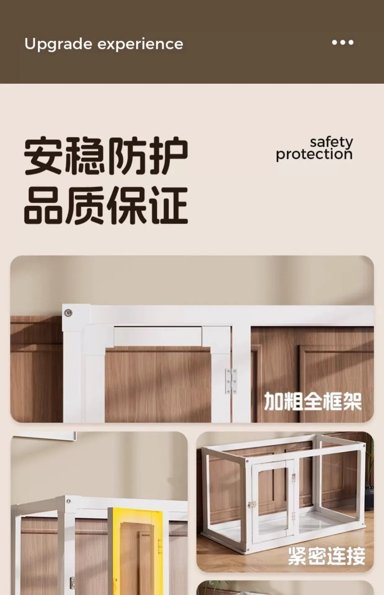 Household Small and Medium Dogs Teddy Pet Dog Fence Visual Cat Cage Dog Fence Indoor Panoramic Transparent Dog Cage