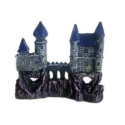 Resin Artificial Fish Tank Ancient Castle Decoration Aquarium Rock Cave Building Decoration Aquatic Landscaping Ornament Decor