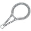Dog Chain Collar Stainless Steel Martingale Collar for Dogs Metal Cuban Link Chew Proof Double Row Chain Pet Large Dogs Collar