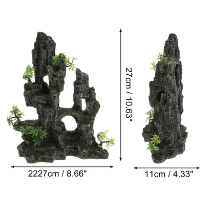 UXCELL Artificial Resin Rockery Fish Tank Landscape Aquarium Decor Mountain Hiding Cave Pet Supplies Ornament Accessories