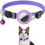 Pet cats AirTag PU Anti Loss Collar  Breakaway Reflective Strips Adjustable Kitten Collar Waterproof  cat collar accessories