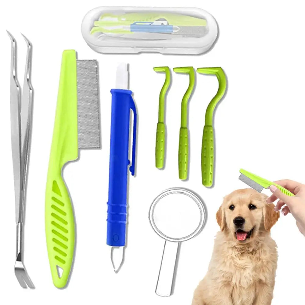 Pet Tick Removal Tool Remove Flea Tick Comprehensive Tool for Pets Tick Control Products Puppy Pet Kitten Flea Cleaning Tools
