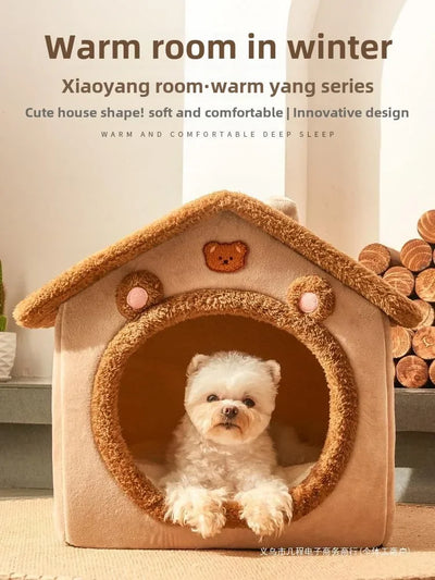 The kennel is universal in all seasons, the house type is small, the dog can be dismantled and washed, the dog house cat litter