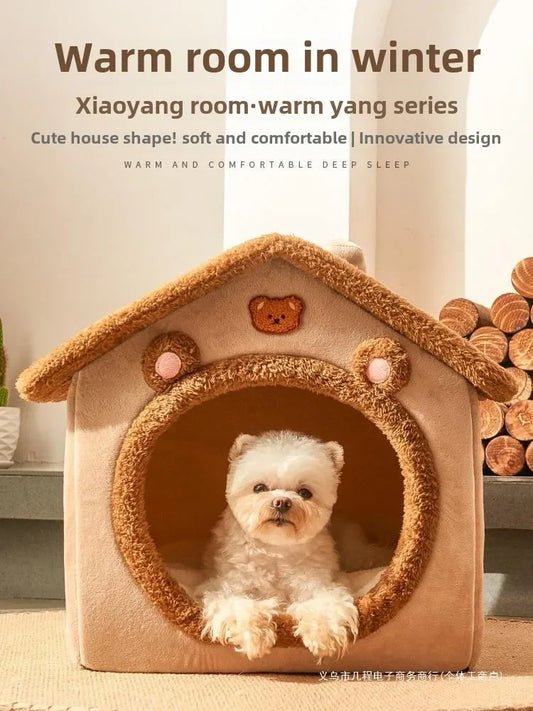 The kennel is universal in all seasons, the house type is small, the dog can be dismantled and washed, the dog house cat litter