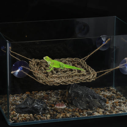 UXCELL Reptile Climbings Jute Ropes Hermit Climbing Rope Ladder Trapez With Suction Cup for Tank Terrarium Accessories