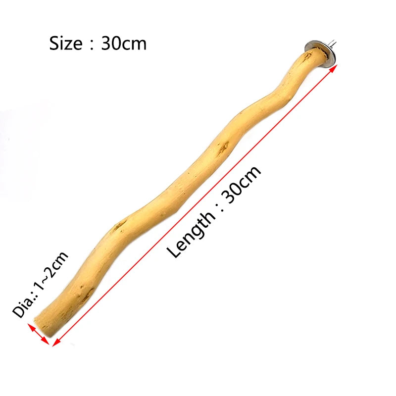 Natural Wood Pet Parrot Raw Wood Fork Tree Branch Stand Rack Squirrel Bird Hamster Branch Perches Chew Bite Toys Stick