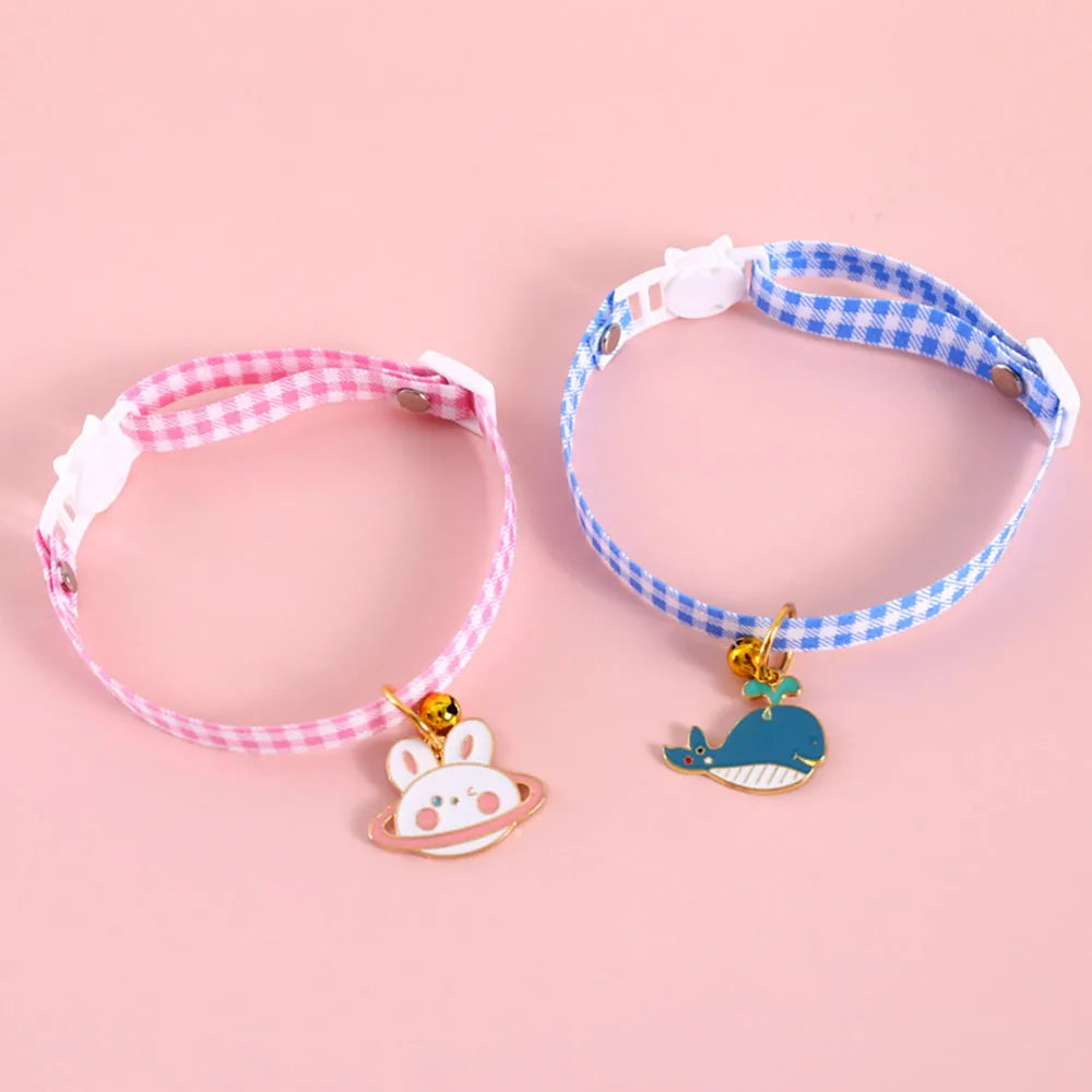 Pet Supplies Accessories for Cats Adjustable Cat Necklace for Kitten Puppy Small Dog Cat Breakaway Bell Collar with Cute Pendant