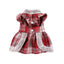 Plaid Dog Dress Bowtie Harness Dress for Small Dogs Cats Girl Cute Lace Trim Princess Dresses Spring Summer Puppy Rabbit Clothes