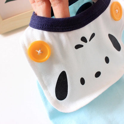 Cotton Solid Puppy Summer Clothes Button Decoration Cute Cartoon Vest for Chihuahua One Piece Unisex Daily Wear Pet Cat Clothing