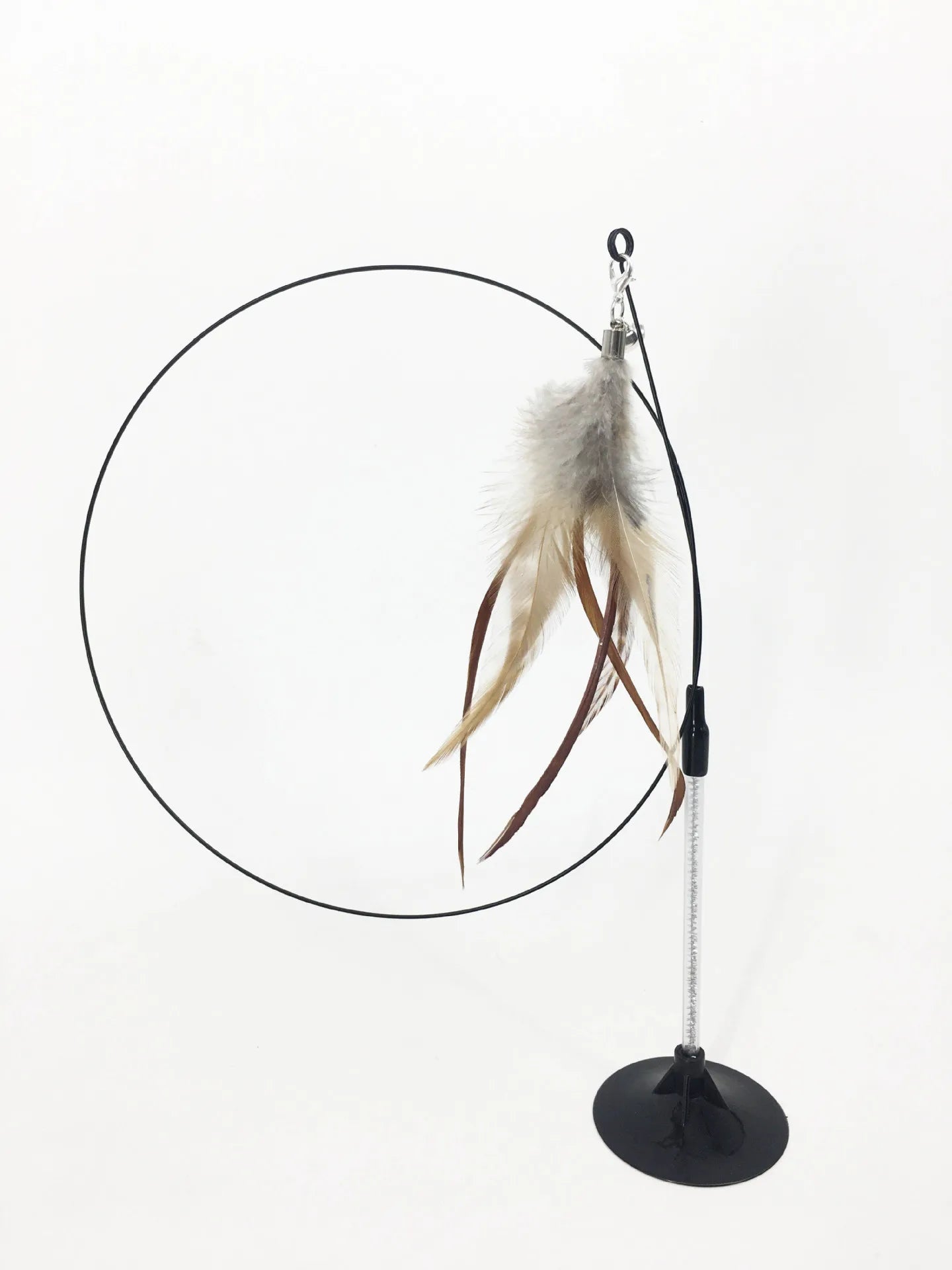 Interactive Cat Toy Handfree Cat Stick Playing Kitten Playing Teaser Wand Toy Suction Cup Bird/Feather Cat Wand Pet Supplies