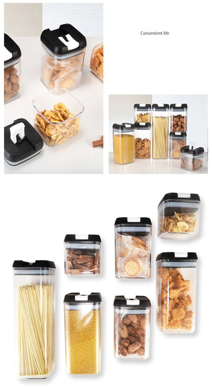 7pcs/set Food Storage Containers Plastic with Lids Kitchen Storage for Rice Sugar Flour Pasta Cereal Storage Containers
