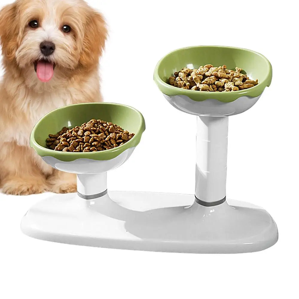 Cat Dishes For Food And Water Height Adjustable Pets Water And Food Bowl Set Large Capacity Cat Food Feeder And Waterer Set For