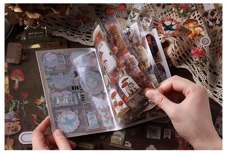 JIANQI 20 pcs PET Die cut Stickers book Plant Flower Label Decorative handmade Scrapbooking Material Diary Album Craft Supplies