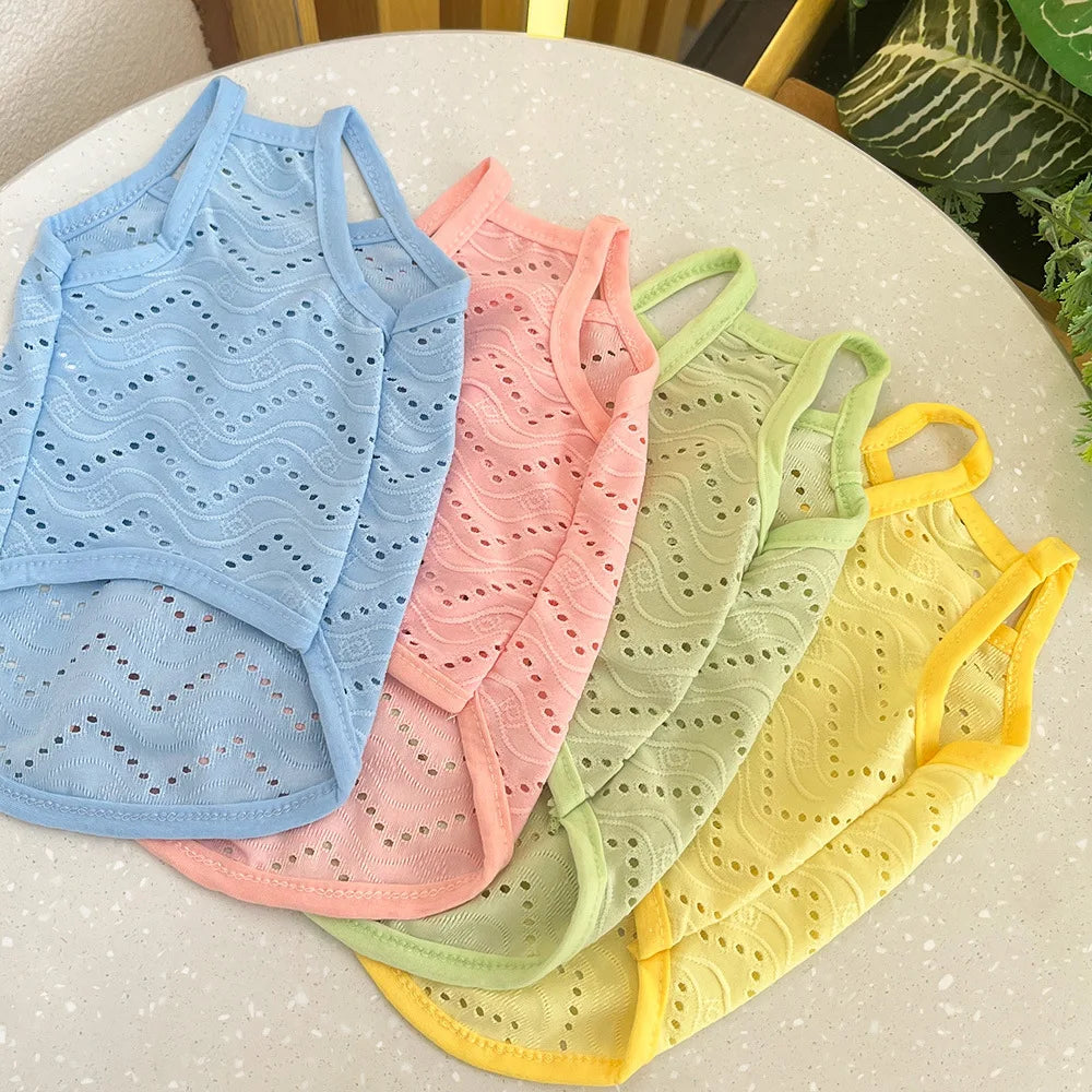 Spring and summer small dog clothing minimalist suspender thin breathable small and medium-sized dog pet cat clothing supplies