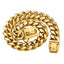 Gold Dog Chain Collar 15mm Stainless Steel Cuban Link Chain Strong Heavy Duty Chew Proof Dog Necklace with Buckle for Dogs