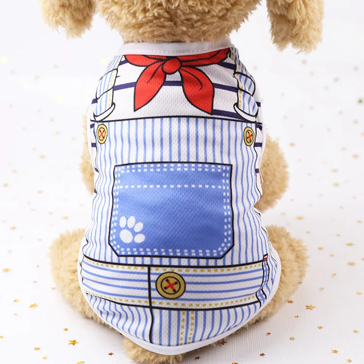 Pet Dog Clothes Clothing Cartoon  Puppy Dogs Soft Vests Summer Shirt Casual T-Shirt for Small Pet Supplies vest for dogs