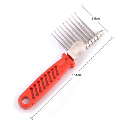 Dog Comb Pet Grooming Tools Dog Rake Comb Trimmer Stainless Steel Cat Dog Comb for Dematting Removing Dead Matted & Knotted Hair