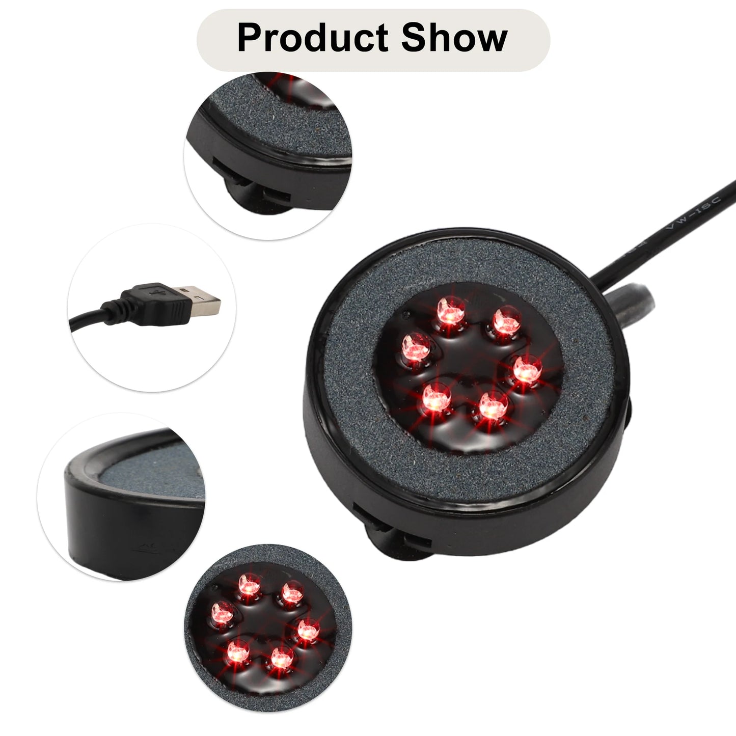 UXCELL LED Aquarium Air Bubble Light 6 Lamp Beads 16 Color Fish Tank Light  1 Set  Fish and Aquatic Pet Supplies