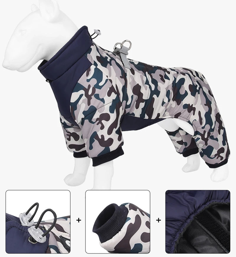 Camouflage Dog Jumpsuit Overalls for Small Medium Dogs Winter Padded Pet Rompers Waterproof Chihuahua Poodle mascotas Clothes