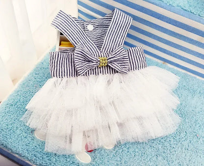 10PCS Pets Accessaries Dogs Cats Princess Flower Lace Dress For Pet Wedding Party Spring Summer small Teddy girl ropa para perro