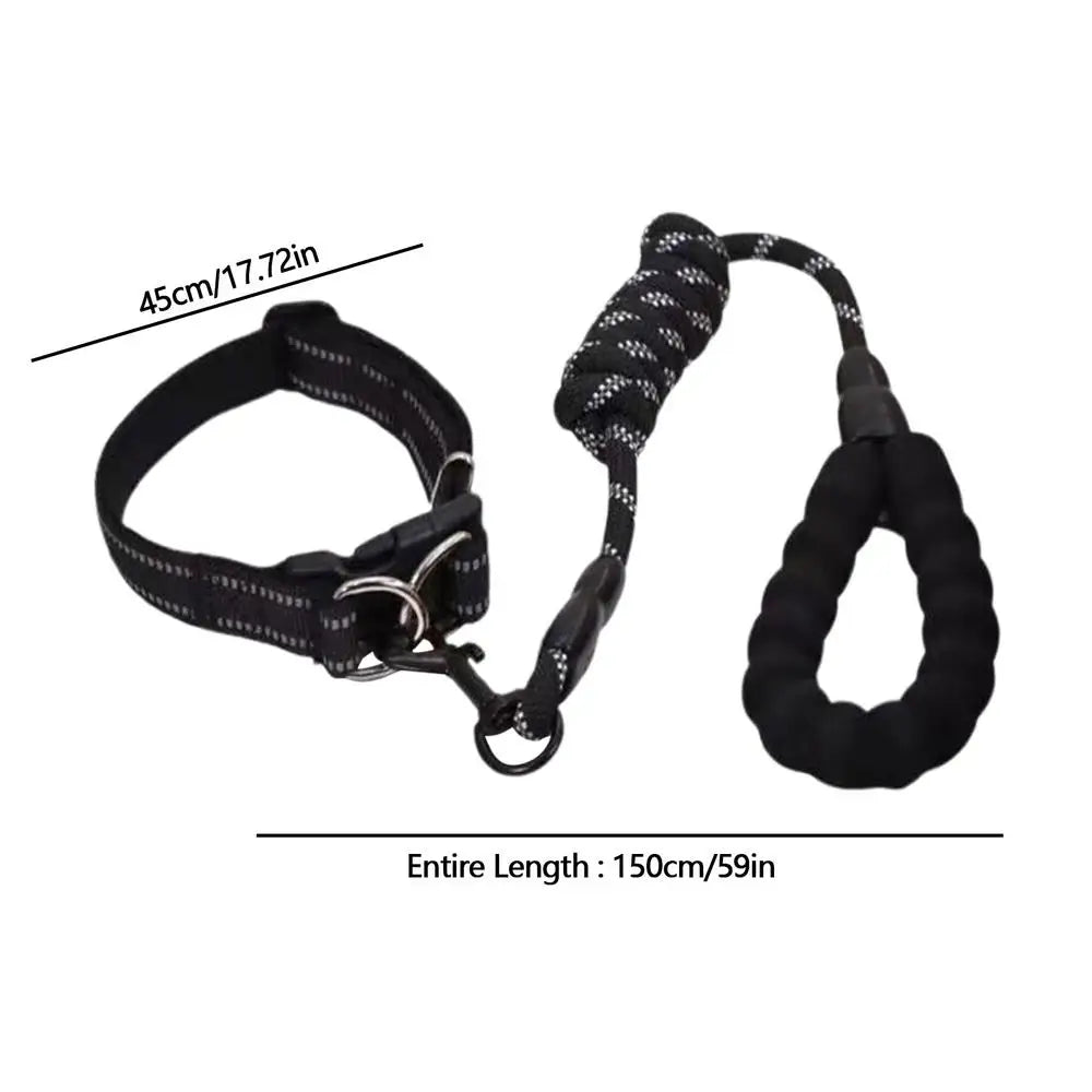 Reflective Dog Collar Adjustable Neck Collars With Rope Kit For Pet Puppy Weatherproof Dog Collar Padded Suitable Puppy Collar