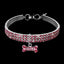 Bling Rhinestones Pet Collar, Adjustable Crystal Diamond Bone Pendant Wedding Collar Cat Dog Small Pet Elastic Necklace Jewelry