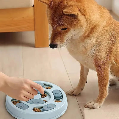 Dog Puzzle Toys Slow Food Dispenser Feeding Interactive Plate Bowl Non-Slip Anti-choking Increase IQ Cat Dogs Training Games