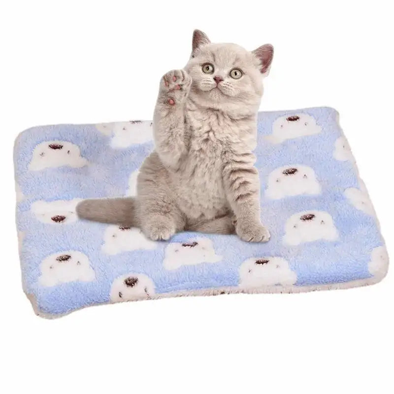 Cozy Cat Calming Blanket Super Soft And Warm Flannel Pet Blankets Soft And Warm Machine Washable Sleeping Mat For Dogs Cats Cold