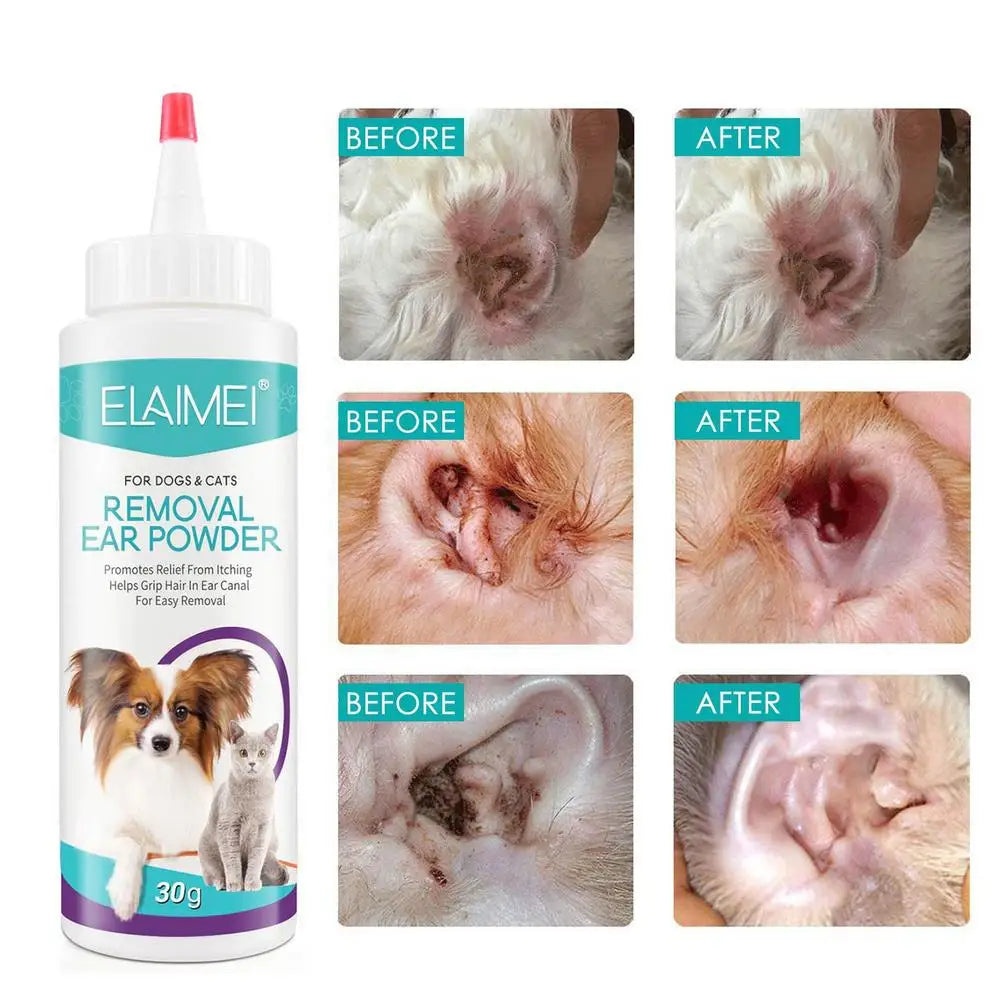 Dog Ear Powder Pet Ear Powder Painless Hair Removal Ear Cleaner Pet Health Care Pet Accessories For Dogs Easy to Remove Ear Hair