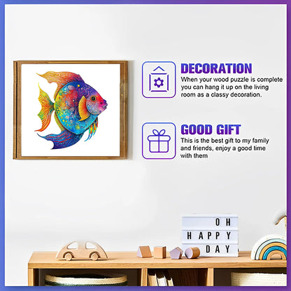 Top Quality 3D Jigsaw Wooden Puzzles Fish Bird Animal Shape Card Adults Kid Toys Gifts Family Puzzle Game Home Decoration ﻿