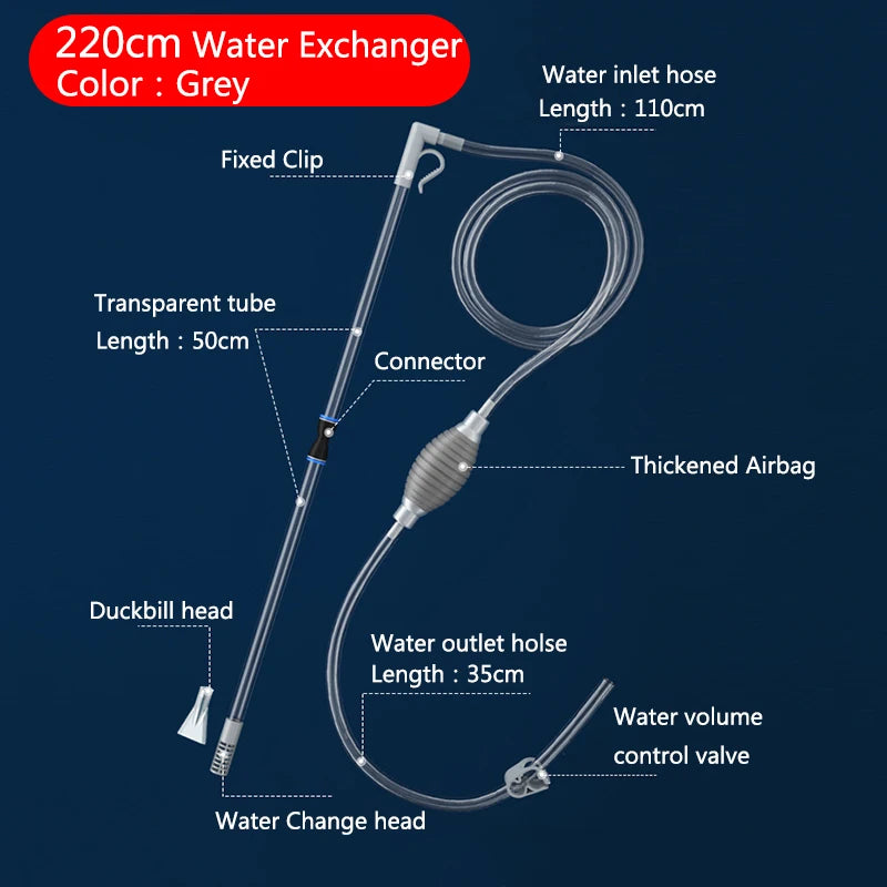 Aquarium Fish Tank Water Changer Air Pump Cleaning Tools Aquarium Gravel Cleaner Vacuum Siphon Pump with Filter Nozzle New