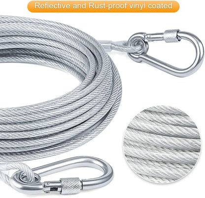 Dog Tie Out Cable Long Steel Wire Dog Leash,Heavy Duty & Durable Dog Chain for Yard,Dog Leads for Large Dogs Up to 150 Lbs