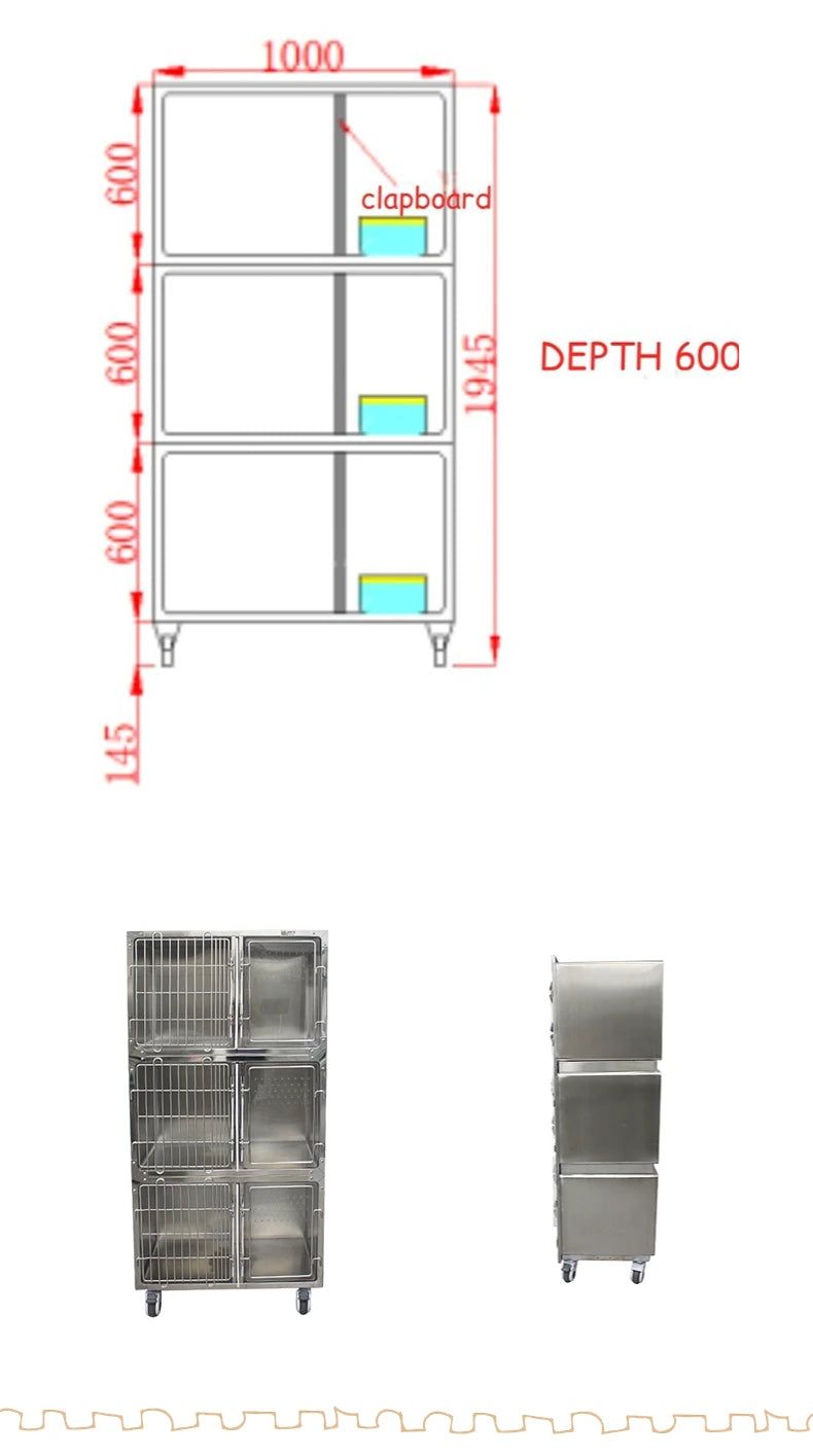 Hot Selling 304 Stainless steel high end cat cage with independent cat toilet