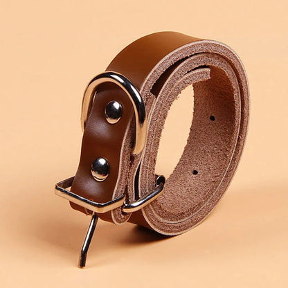 Adjustable Dog Collars Genuine Leather Pet Dog Collar Leash Lead For Small Medium Large Dogs Bulldog Pugs Beagle Dogs Supplies