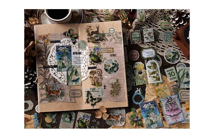 JIANQI 20 pcs PET Die cut Stickers book Plant Flower Label Decorative handmade Scrapbooking Material Diary Album Craft Supplies
