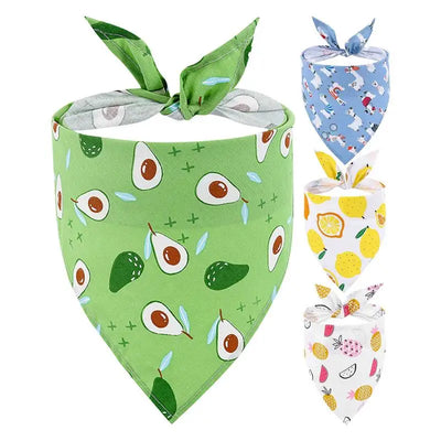 Fruit Dog Bandana Triangle Scarfs Bibs with Cute Fruit Pattern Cartoon Dog Triangle Bib Fruit Print Pet Neckerchief for Pet Dog