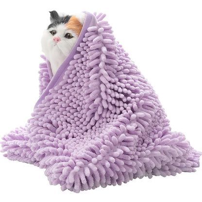 Pet Dog Towel, Super Absorbent Microfiber Towel with Hand Pockets, Quick Dry Shammy Towel Dog Bathing Supplies, Machine Washable