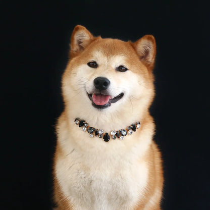 Adjustable Dog Necklace Jewelry for Small Medium Dogs Puppy, Luxury Blingbling Diamond Collar Wedding Prom Pet Accessories