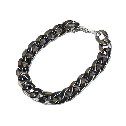 Gold Pet Cat Dog Collar Adjustable Light Plastic Small Dog Cuban Link Collar for Bulldog Puppy Necklace Pet Apparel Accessories