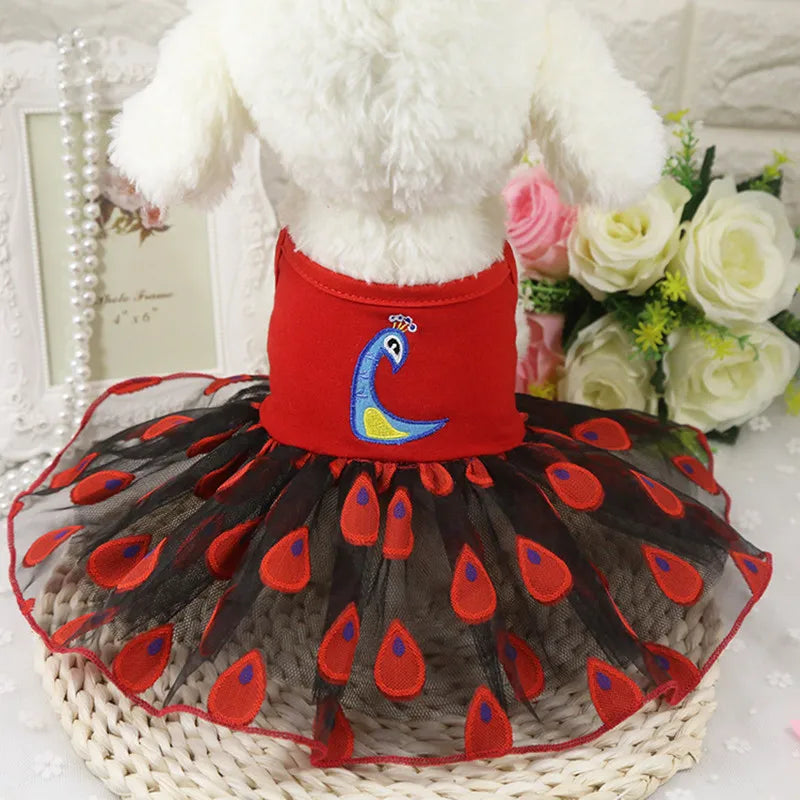 10PCS Pets Accessaries Dogs Cats Princess Flower Lace Dress For Pet Wedding Party Spring Summer small Teddy girl ropa para perro