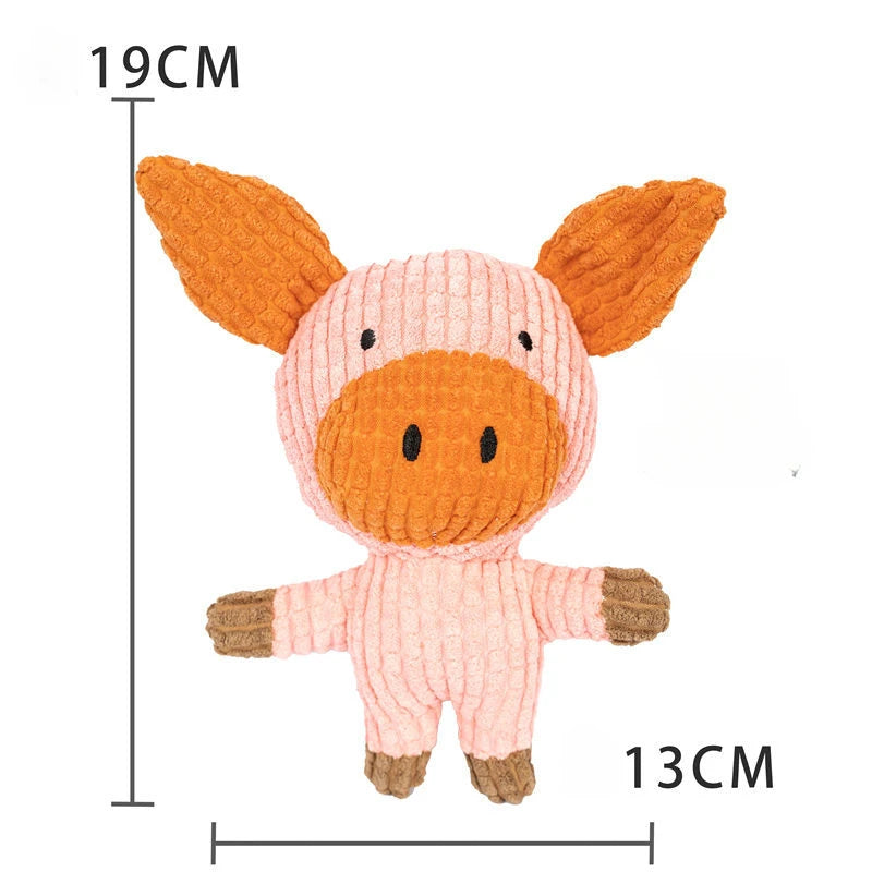 Plush Pet Dog Squeak Toys for Small Dogs Cute Pig Elephant Molar Training Decompress Interactive Dog Sound Toy Bite Resistant
